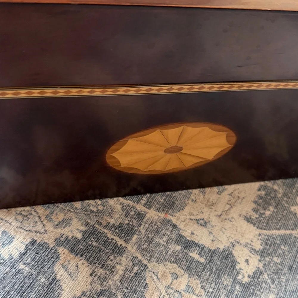 The Bombay Company Vintage Mahogany Wooden Letter Box Desk Organizer Jewelry Box - Picture 5 of 6